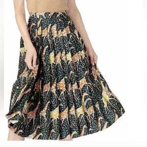 J.‎ Crew Pleated Midi Skirt With Giraffe Pattern Size 4